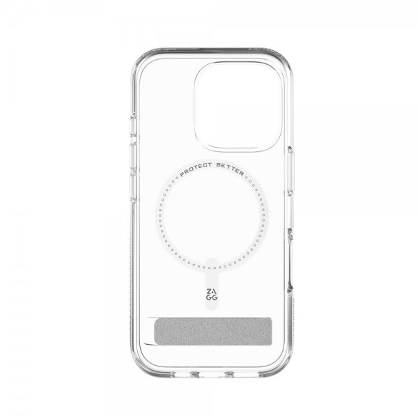 ZAGG iPhone 16 Pro -suojakuori Crystal Palace Snap Kickstand, läpinäkyvä