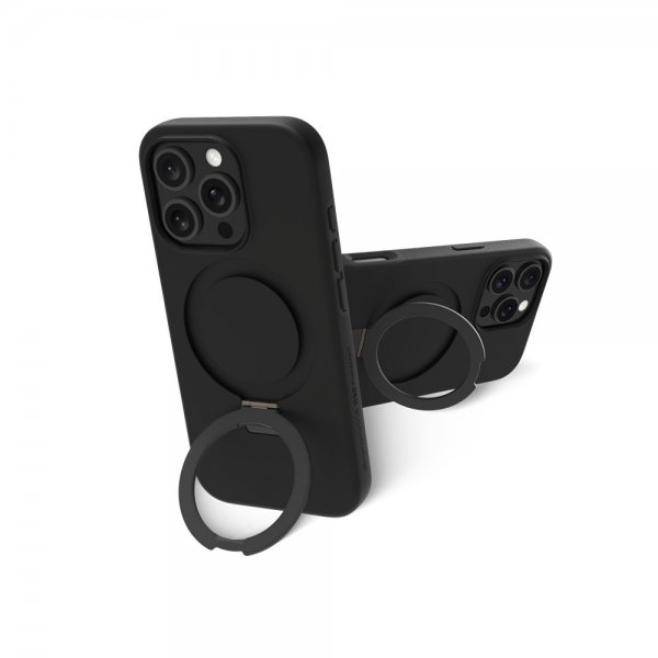 dbramante1928 iPhone 16 Pro -kuori Iceland Ultra D3O MagSafe Kickstand, musta