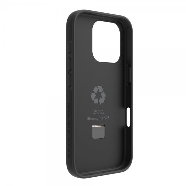 dbramante1928 iPhone 16 Pro -kuori Iceland Ultra D3O MagSafe Kickstand, musta