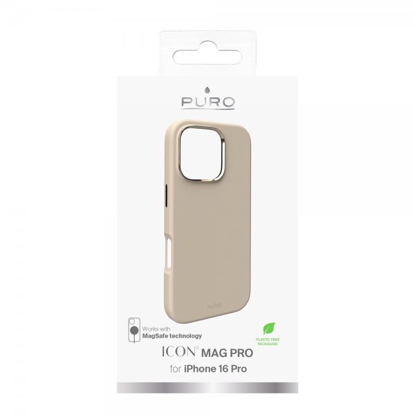 Puro iPhone 16 Pro -kuori ICON Mag Pro Beige