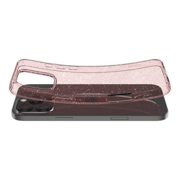 Spigen iPhone 16 Pro -kuori Liquid Crystal Glitter Rose Quartz