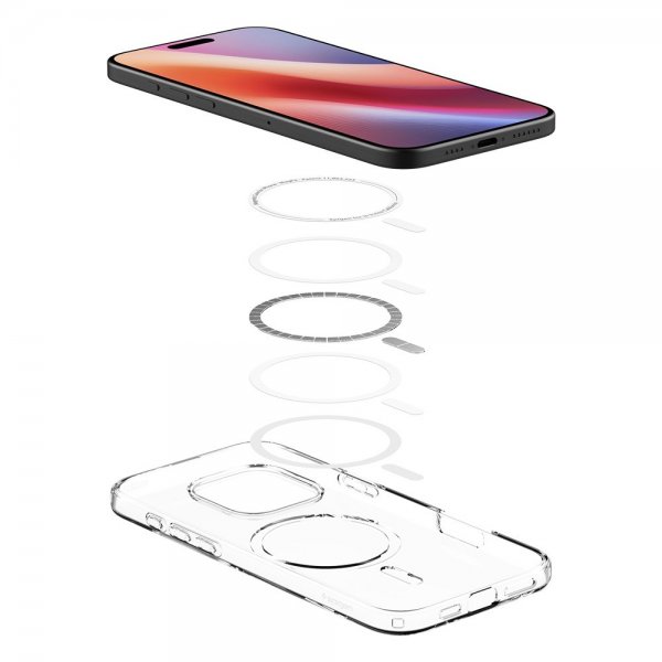 Spigen iPhone 16 Pro -kuori Liquid Crystal MagFit Crystal Clear