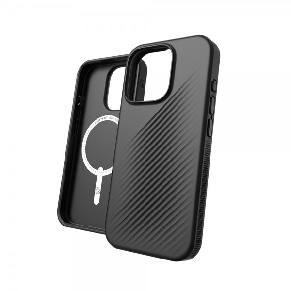 ZAGG iPhone 16 Pro Luxe Snap -suojakuori, musta