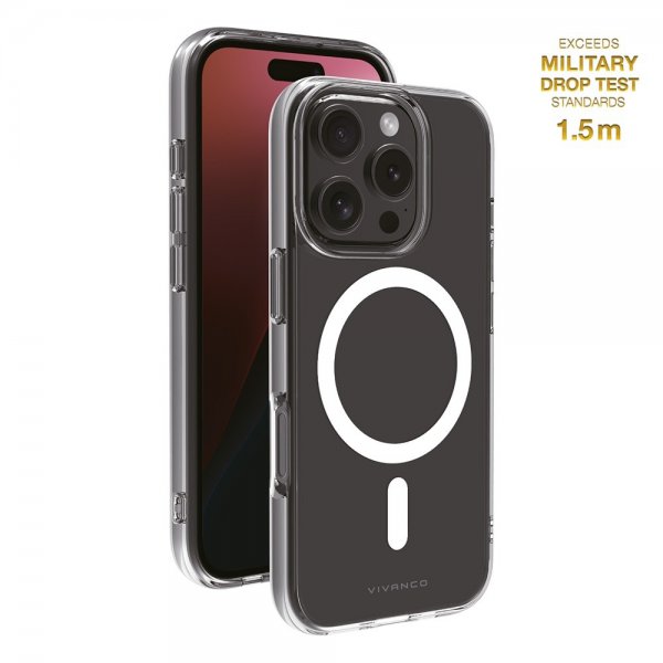 Vivanco iPhone 16 Pro Kuori Mag Clear Läpinäkyvä