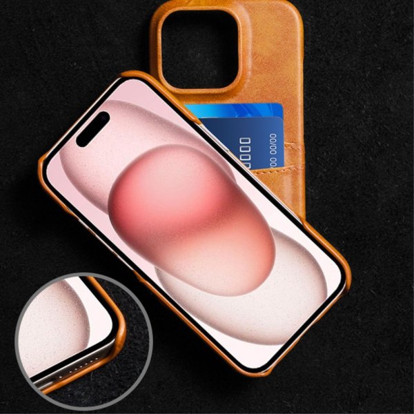 iPhone 16 Pro Kuori kahdella korttipaikalla, vaaleanruskea