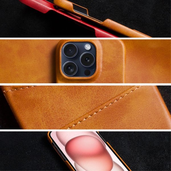 iPhone 16 Pro Kuori kahdella korttipaikalla, vaaleanruskea
