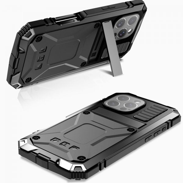 R-JUST iPhone 16 Pro Kuori Metalli Iskunkestävä Musta