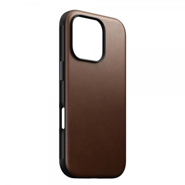 Nomad iPhone 16 Pro Kuori Modern Leather Case Ruskea
