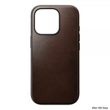 Nomad iPhone 16 Pro Kuori Modern Leather Case Horween Rustic Brown
