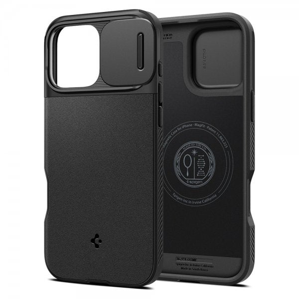 Spigen iPhone 16 Pro Kuori Optik Armor MagFit Musta
