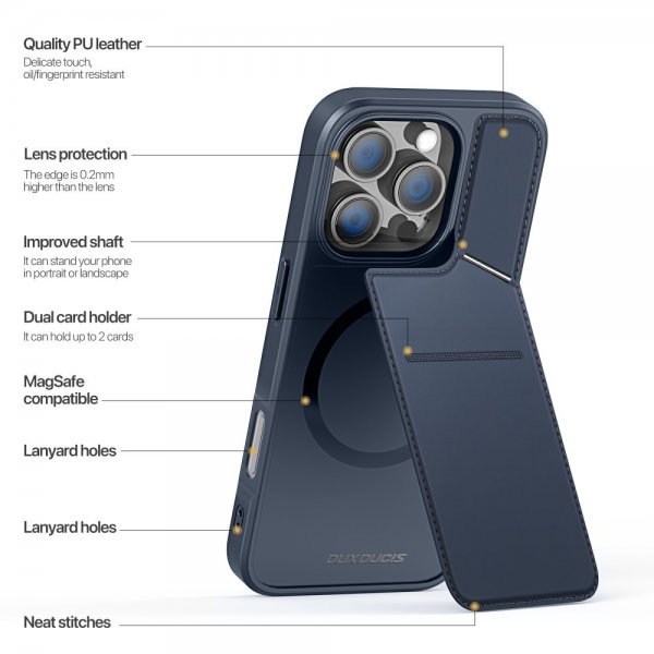 Dux Ducis iPhone 16 Pro -kuori Rafi II Series MagSafe Sininen