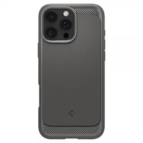 Spigen iPhone 16 Pro -kuori Rugged Armor MagFit Harmaa