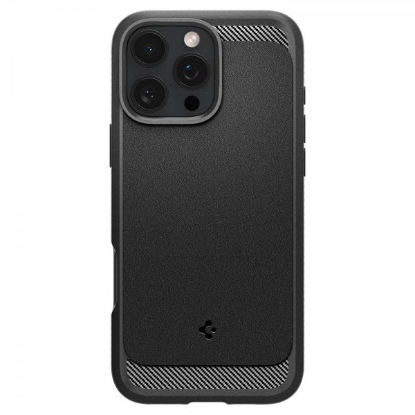 Spigen iPhone 16 Pro -kuori Rugged Armor MagFit mattamusta