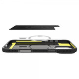 Spigen iPhone 16 Pro -kuori Rugged Armor MagFit mattamusta