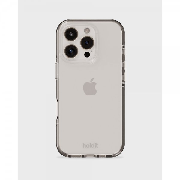 holdit iPhone 16 Pro -läpinäkyvä kuori, valkoinen