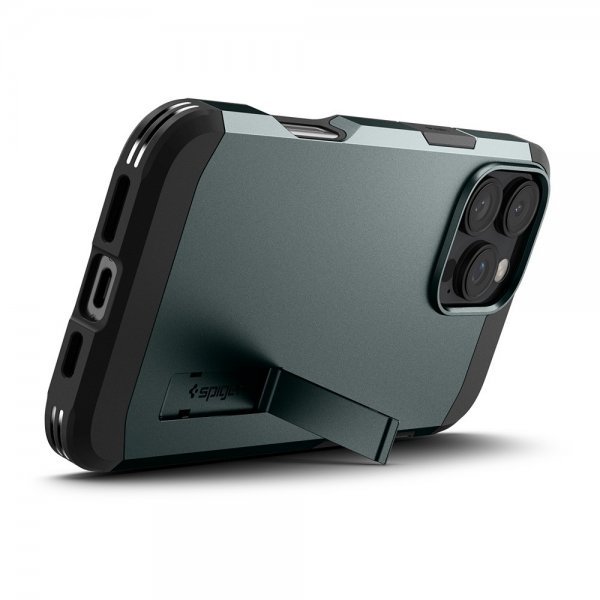 Spigen iPhone 16 Pro -kuori, Tough Armor MagFit Abyss Green
