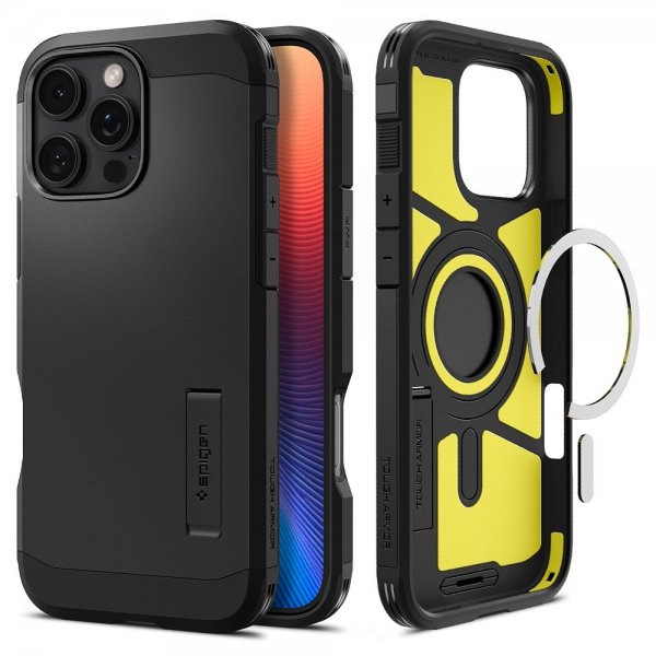 Spigen iPhone 16 Pro Kuori Tough Armor MagFit Musta