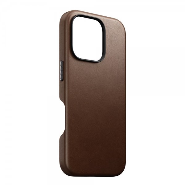 Nomad iPhone 16 Pro -kuori, perinteinen nahkainen suojakuori, ruskea