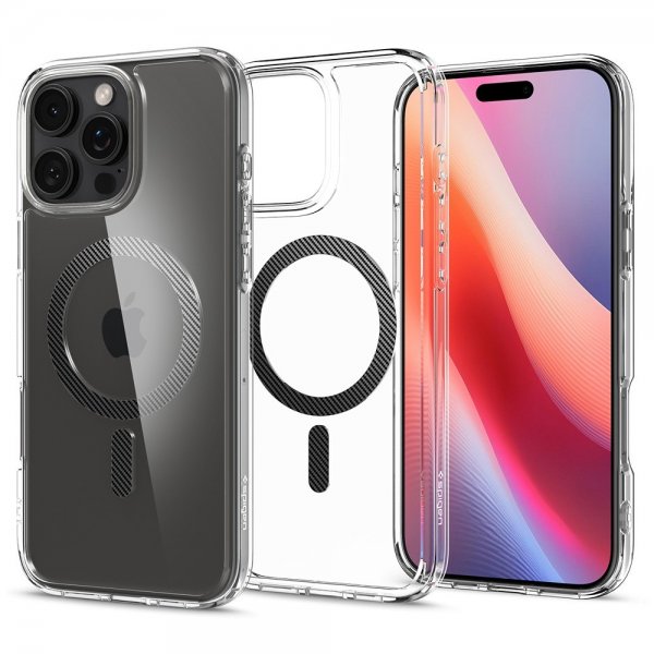 Spigen iPhone 16 Pro -suojakuori Ultra Hybrid MagFit Carbon Fiber