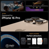 Spigen iPhone 16 Pro -kuori Ultra Hybrid MagFit Frost Natural Titanium