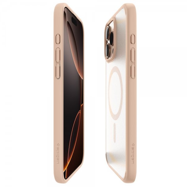Spigen iPhone 16 Pro -kuori Ultra Hybrid MagFit Frost Rose Titanium