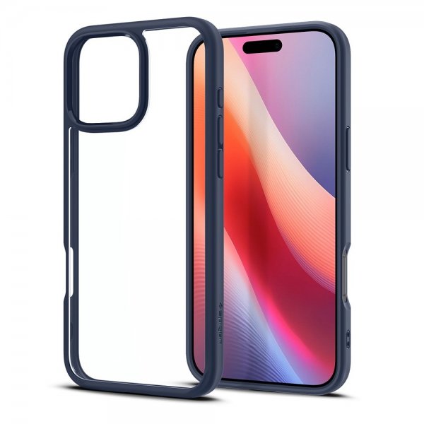 Spigen iPhone 16 Pro -suojakuori, Ultra Hybrid, laivastonsininen