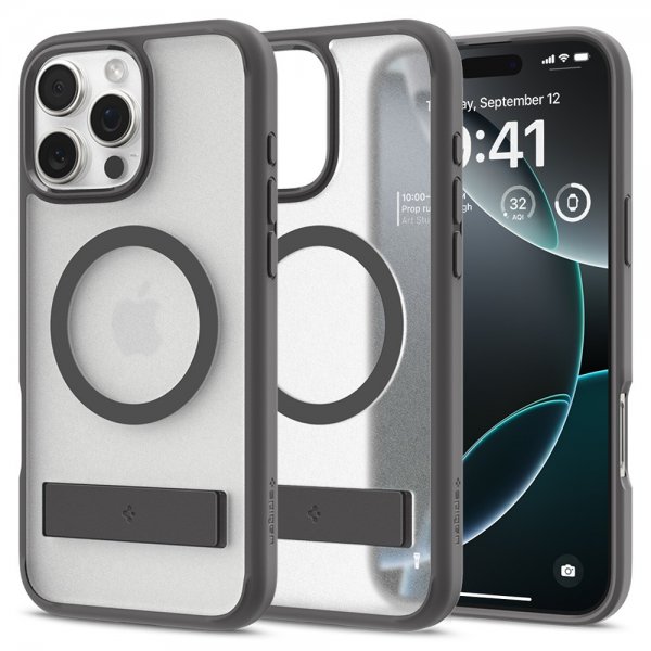 Spigen iPhone 16 Pro -kuori Ultra Hybrid S MagFit Frost Gray