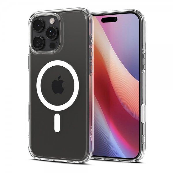 Spigen iPhone 16 Pro -kuori Ultra Hybrid T MagFit kirkas valkoinen