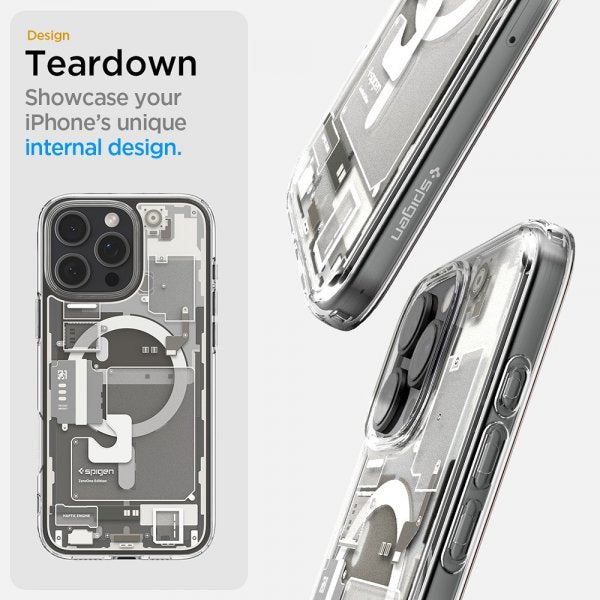 Spigen iPhone 16 Pro -kuori Ultra Hybrid Zero One MagFit Natural Titanium