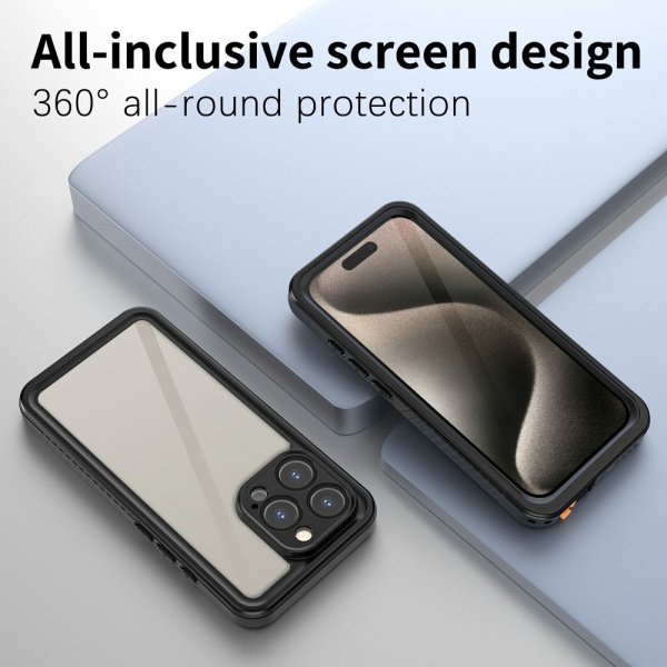 Redpepper iPhone 16 Pro -kuori Vedenkestävä IP68 Musta