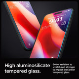 Spigen iPhone 16 Pro/iPhone 17/17 Pro näytönsuoja GLAS.tR EZ Fit 2-pakkaus