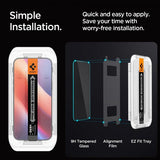 Spigen iPhone 16 Pro/iPhone 17/17 Pro -näytönsuoja GLAS.tR EZ Fit Privacy 2-pack