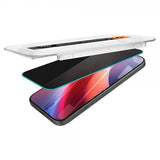 Spigen iPhone 16 Pro/iPhone 17/17 Pro -näytönsuoja GLAS.tR EZ Fit Privacy 2-pack