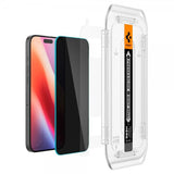 Spigen iPhone 16 Pro/iPhone 17/17 Pro -näytönsuoja GLAS.tR EZ Fit Privacy 2-pack