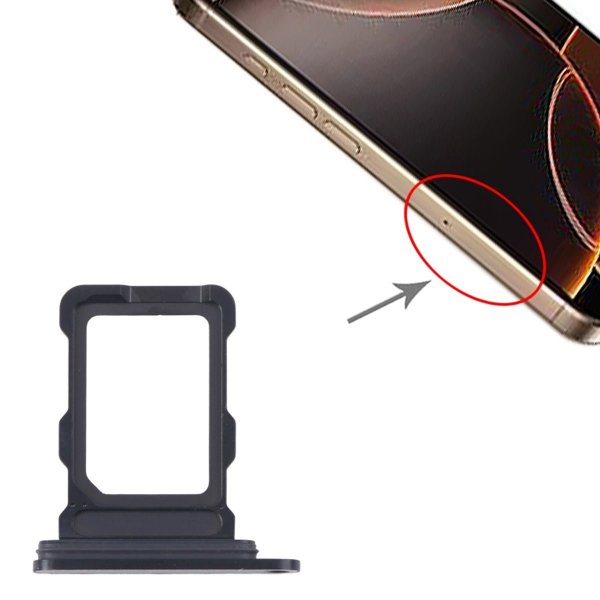 iPhone 16 Pro/16 Pro Max SIM-korttipidin - Musta