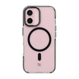 Rvelon iPhone 16 -suojakuori TPU MagSafe Musta/Läpinäkyvä