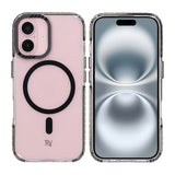 Rvelon iPhone 16 -suojakuori TPU MagSafe Musta/Läpinäkyvä