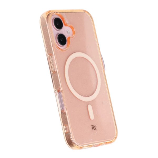 Rvelon iPhone 16 Suojakuori Glitter MagSafe Kulta