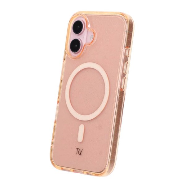 Rvelon iPhone 16 Suojakuori Glitter MagSafe Kulta