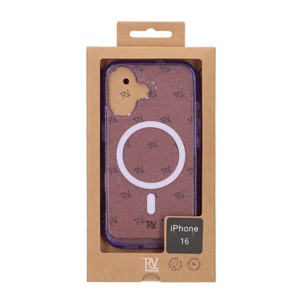 Rvelon iPhone 16 -kuori Glitter MagSafe Violetti