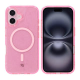 Rvelon iPhone 16 -kuori Glitter MagSafe pinkki