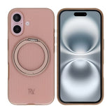 Rvelon iPhone 16 -suojakuori pyörivällä MagSafe-jalustalla, ruskea