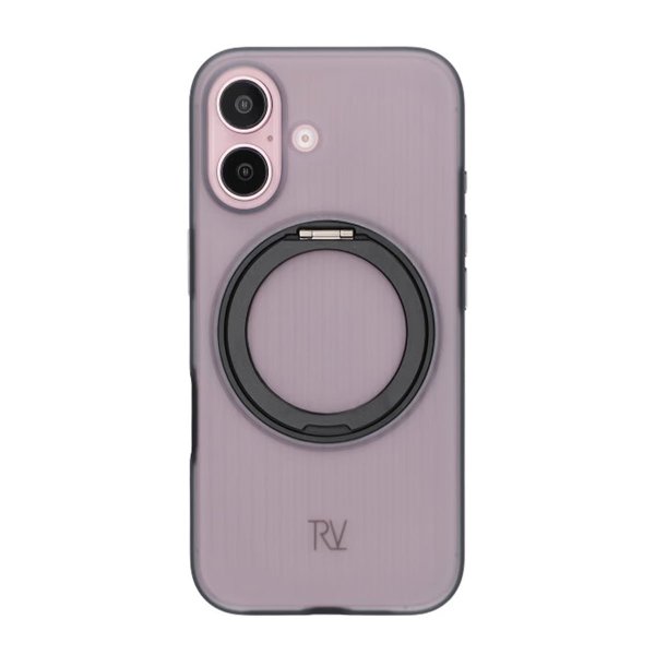 Rvelon iPhone 16 -suojakuori pyörivällä MagSafe-jalustalla, musta