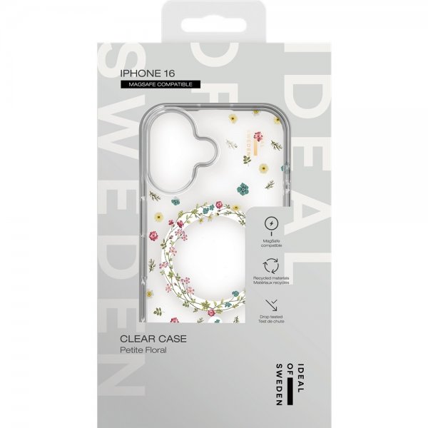 Ideal of Sweden iPhone 16 -suojakuori, Clear Case MagSafe Petite Floral