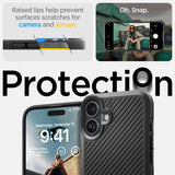 Spigen iPhone 16 -suojakuori Core Armor, mattamusta