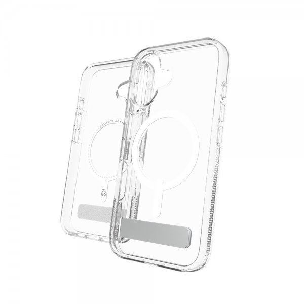 ZAGG iPhone 16 Crystal Palace Snap Kickstand läpinäkyvä kuori