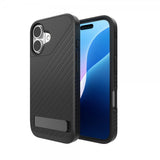 ZAGG iPhone 16 -suojakuori Denali Snap Kickstand Musta