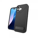 ZAGG iPhone 16 -suojakuori Denali Snap Kickstand Musta