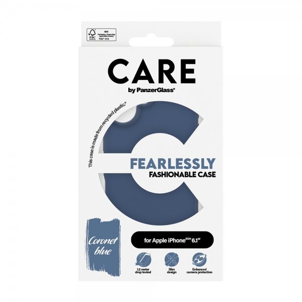 CARE by PanzerGlass iPhone 16 -suojakuori, tyylikäs, sininen