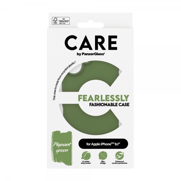 CARE by PanzerGlass iPhone 16 -suojakuori, trendikäs vihreä